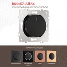 Выключатель одноклавишный с подсветкой, 10AX 250V Arte Milano 202.31-1.black am