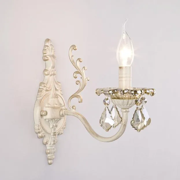 Бра Eurosvet 3281/1 белый с золотом/тонированный хрусталь Strotskis Elisha 00000065242