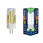 Лампочка светодиодная Uniel LED-JC-220/5W/4000K/G4/CL GLZ09TR картон
