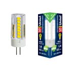 Лампочка светодиодная Uniel LED-JC-220/5W/4000K/G4/CL GLZ09TR картон