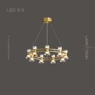 Кольцевые люстры и светильники BLASIUS Цвет Латунь. 9 ламп Lampatron blasius-9-brass 6941-20952