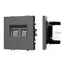 Механизм сдвоенной компьютерной розетки SCT-NOBE-MPC2-SFPL-GR (RJ-45, CAT6) Arlight 054315