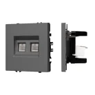 Механизм сдвоенной компьютерной розетки SCT-NOBE-MPC2-SFPL-GR (RJ-45, CAT6) Arlight 054315