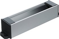 Настольный розеточный блок Squaredesign 8 мод. (4 мод. 45х45), алюминий, черные пластиковые заглушки с крепежом Donel DDSB8ANPF DDSB