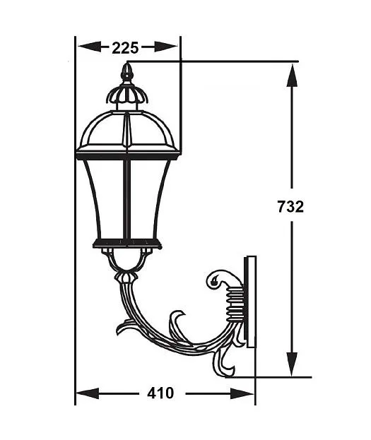 Настенный светильник уличный Oasis Light 95201L/16L Bl ROMA L