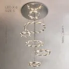 Кольцевые люстры и светильники JENNIFER Шесть колец. 40 + 50 + 60 + 40 + 80 + 40 см Lampatron f-jennifer-6-s 6635-18096