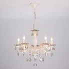 Подвесная люстра Eurosvet 3281/5 белый с золотом/тонированный хрусталь Strotskis Elisha 00000063382