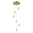 Светильник подвесной Золотистый/Прозрачный LED 6*3W 3000K ST-Luce SL6114.203.06 CASCATO