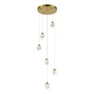 Светильник подвесной Золотистый/Прозрачный LED 6*3W 3000K ST-Luce SL6114.203.06 CASCATO