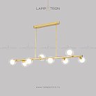 Реечный, рядный светильник LINDA LONG 8 плафонов. Цвет золото (двойной плафон) Lampatron 2186-3646