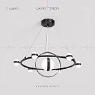 Кольцевые люстры и светильники RAISE 7 плафонов. Цвет черный. Lampatron raise-black-7 3091-7615