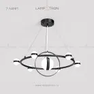 Кольцевые люстры и светильники RAISE 7 плафонов. Цвет черный. Lampatron raise-black-7 3091-7615