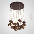 Подвесной светильник CAPSULES 19 плафонов на диске. Темное дерево. Lampatron 1311-5801