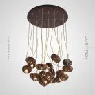 Подвесной светильник CAPSULES 19 плафонов на диске. Темное дерево. Lampatron 1311-5801