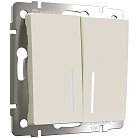 Выключатель двухклавишный проходной с подсветкой Werkel W1122162 (айвори матовый) a062421