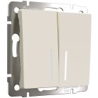 Выключатель двухклавишный проходной с подсветкой Werkel W1122162 (айвори матовый) a062421