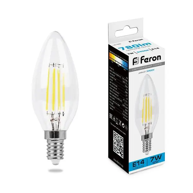 Лампа светодиодная Feron 38227 LB-66 E14 7W 6400K Лампа светодиодная Feron 38227 LB-66 E14 7W 6400K