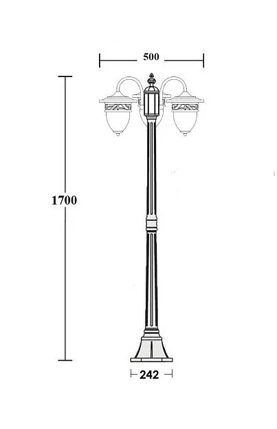 Наземный фонарь Oasis Light 87208LB/18 Gb KRAKOV 1 L