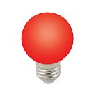 Лампочка светодиодная Volpe LED-G60-3W/RED/E27/FR/С