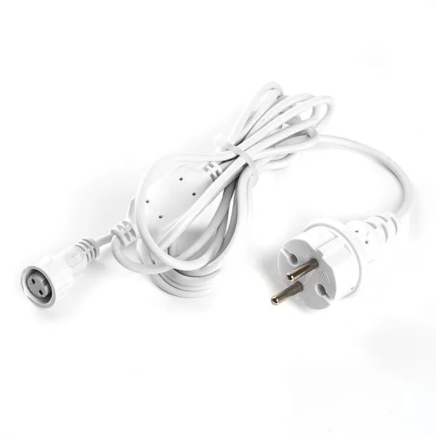Сетевой шнур для гирлянд 3м 2*05мм2 IP44 белый Feron 48189 DM403