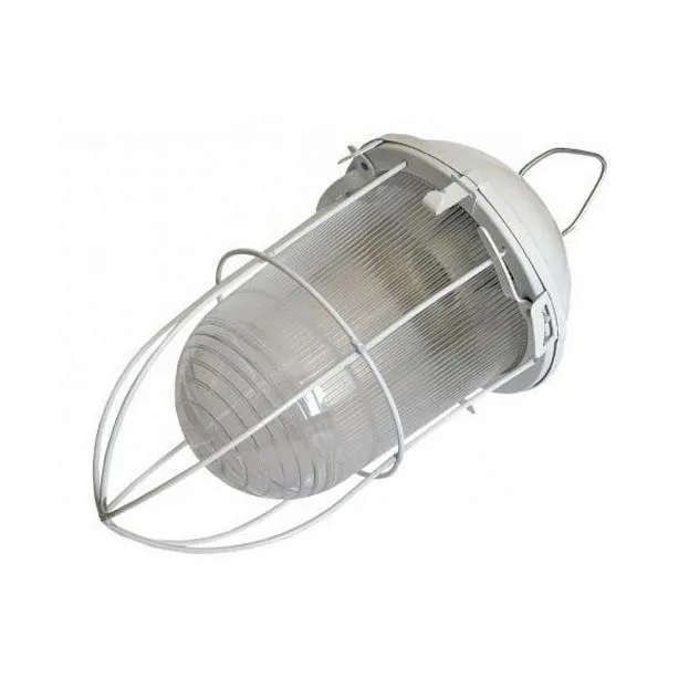 Светильник НСП 02-100-003 313х170х170мм, E27 max 100 Вт, стальной корпус, стекло, решетка, IP54, белый Feron 53174