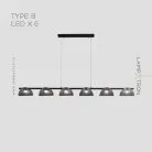 Реечный, рядный светильник GASPAR LONG Тип B. 6 ламп Lampatron 7347-20238