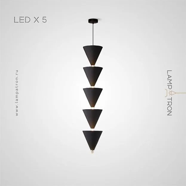 Подвесной светильник LESTER 5 ламп. Цвет Черный Lampatron lester-5-black 7355-20265 Подвесной светильник LESTER 5 ламп. Цвет Черный Lampatron lester-5-black 7355-20265