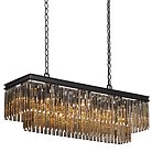 Подвесная люстра Odeon Amber Glass Rectangular Chandelier Black iron 100 ImperiumLoft 156093-22 40.3298-2