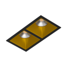 Встраиваемый светильник под сменную лампу Ledron RISE KIT2 Black-Gold