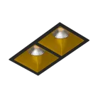 Встраиваемый светильник под сменную лампу Ledron RISE KIT2 Black-Gold