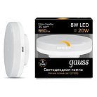 Лампа Gauss 108408108-D диммируемая GX53 8W 2700K таблетка матовая Dimmable