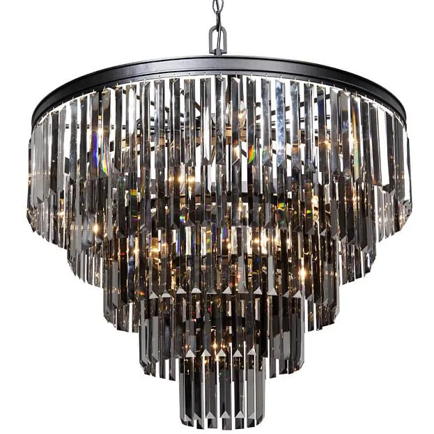Подвесная люстра ODEON Gray glass 5-TIER Black D80 ImperiumLoft 156403-22 40.3283-2
