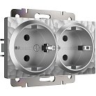 Розетка двойная с заземлением Werkel W1272006 (серебряный) Hammer a052074