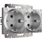 Розетка двойная с заземлением Werkel W1272006 (серебряный) Hammer a052074