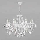 Подвесная люстра Eurosvet 10108/8 белый/прозрачный хрусталь Strotskis a045452 Veletta