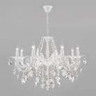 Подвесная люстра Eurosvet 10108/8 белый/прозрачный хрусталь Strotskis a045452 Veletta