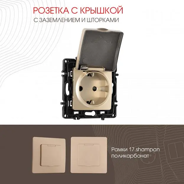 Розетка Arte Milano 217.41-1.shampan am Розетка Arte Milano 217.41-1.shampan am