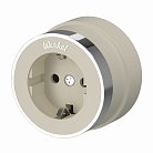 Розетка с заземлением Werkel W5871055 (слоновая кость матовый/хром) a055930