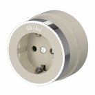 Розетка с заземлением Werkel W5871055 (слоновая кость матовый/хром) a055930