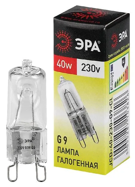 Лампочка галогеновая ЭРА G9-JCD-40-230V-CL