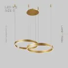 Кольцевые люстры и светильники VEIKKO COMBO Два кольца. Цвет Латунь. 45 + 45 см Lampatron 7106-19484