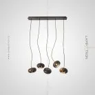 Подвесной светильник CAPSULES 5 плафонов на планке. Темное дерево. Lampatron 1311-5791