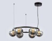 Подвесная люстра Ambrella light LH12003/6 BK/GD/SM черный/золото/дымчатый 36W 3000K D760*175