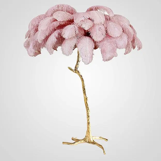 Торшер Страусиные Перья Feather Lamp A Modern Grand Tour Розовый ImperiumLoft 189583-22