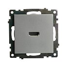 Розетка HDMI 2.1, Type A (механизм), STEKKER GLS00-7118-03, серия Катрин, серебро