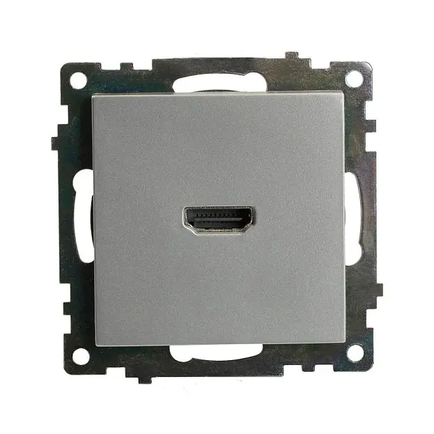Розетка HDMI 2.1, Type A (механизм), STEKKER GLS00-7118-03, серия Катрин, серебро Розетка HDMI 2.1, Type A (механизм), STEKKER GLS00-7118-03, серия Катрин, серебро