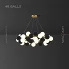 Кольцевые люстры и светильники LATTE 48 шаров (24 лампы). Цвет Черный Lampatron 8318-22666