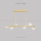 Реечный, рядный светильник LINDA LONG 6 плафонов. Цвет золото (одинарный плафон) Lampatron 2186-3640