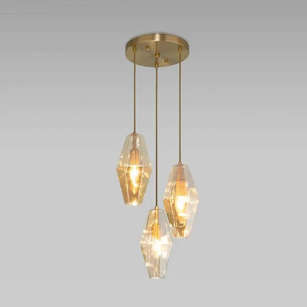 Подвесной светильник Eurosvet 50236/3 янтарный Prism a058960