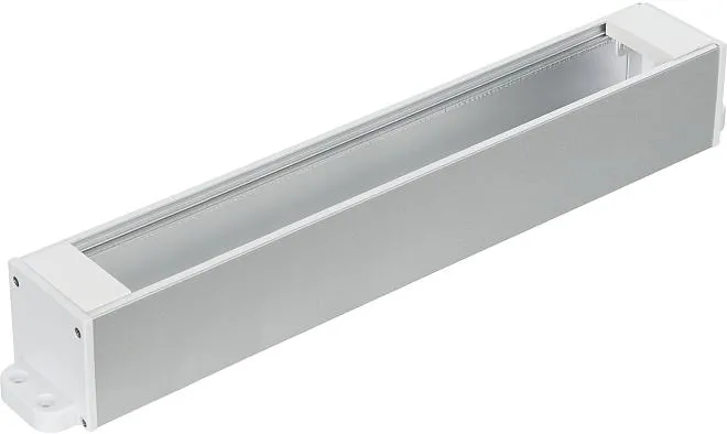 Настольный розеточный блок Squaredesign 14 мод. (7 мод. 45х45), алюминий, белые пластиковые заглушки с крепежом Donel DDSB14WPF DDSB